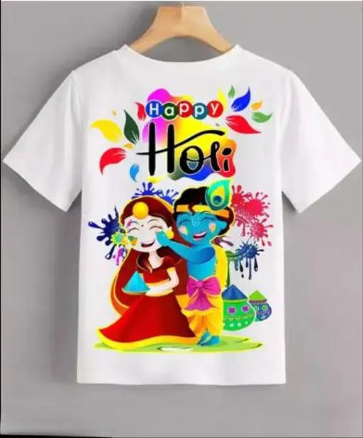 Holi Printed Kids Unisex T-shirt