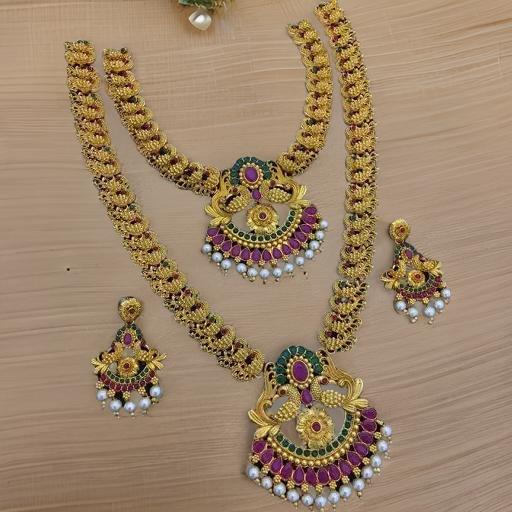 Premium Women's South Indian Jewellery Set For Women | Necklace And Earring Set For Women